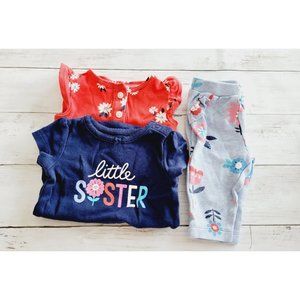 •Carter's 3 Month Little Sister Floral Outfit